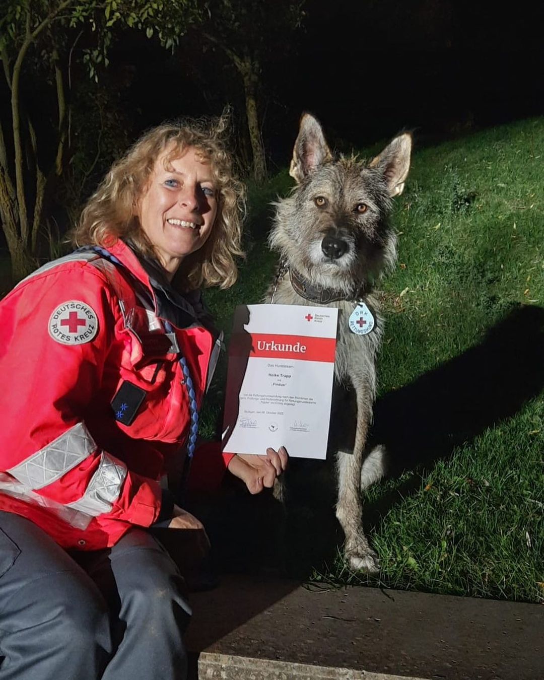 DRK Rettungshunde Nürtingen Kirchheim Flächenprüfung Suchhund